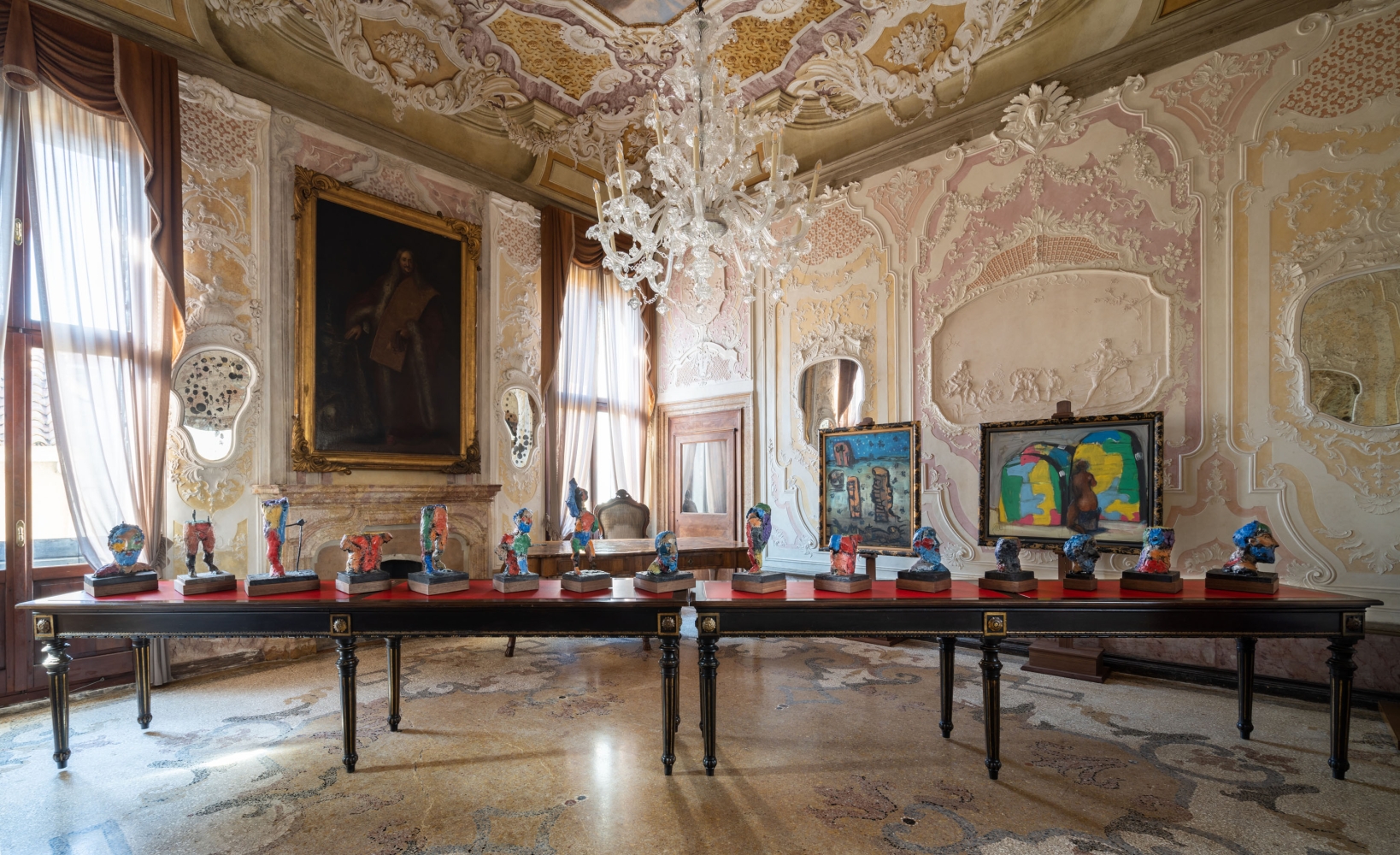 Installation view: Markus L&uuml;pertz: Palazzo Loredan, Venice. 2022.