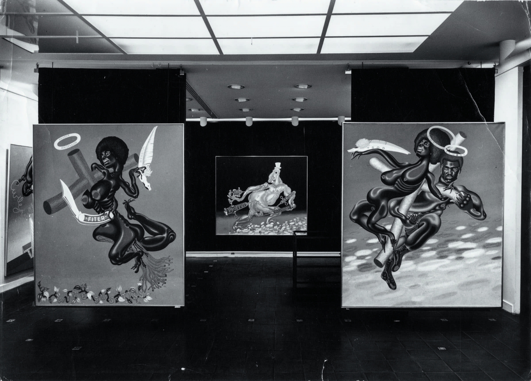 Installation view of Peter Saul&#39;s exhibition at Galerie Darthe Speyer, Paris. 1972.