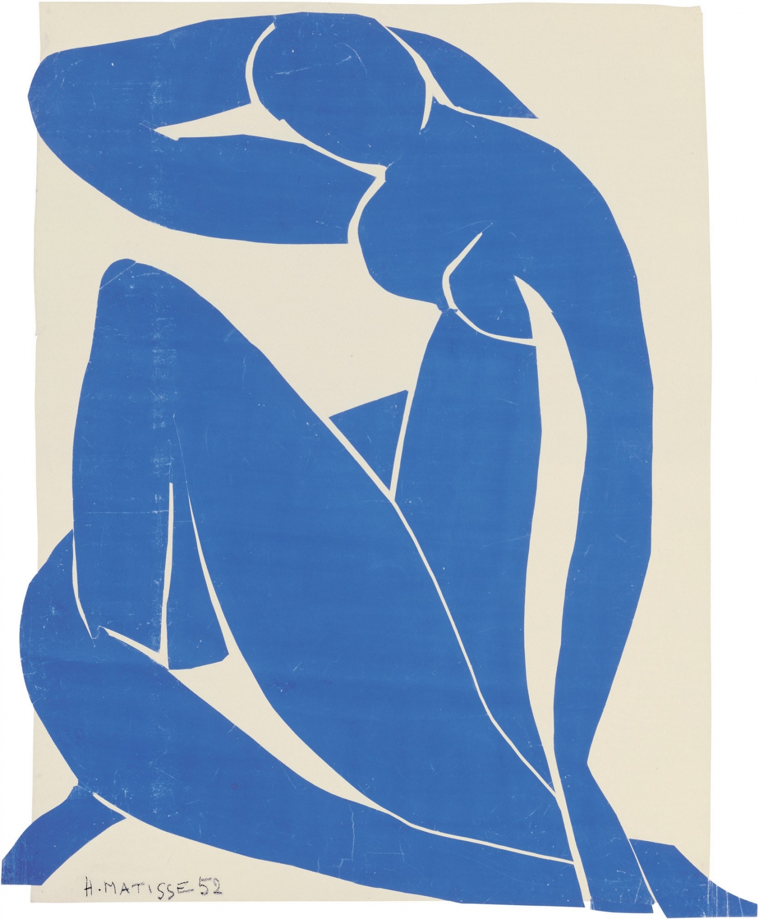 Henri Matisse, &quot;Nu bleu II (Blue Nude II)&quot;, 1952
Gouache on paper, cut and pasted on paper, mounted on canvas,

45 1/2 x 35 inches (116 x 89 cm)
Centre Pompidou, Paris