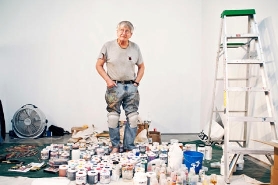 Peter Saul in his studio. 2010.
