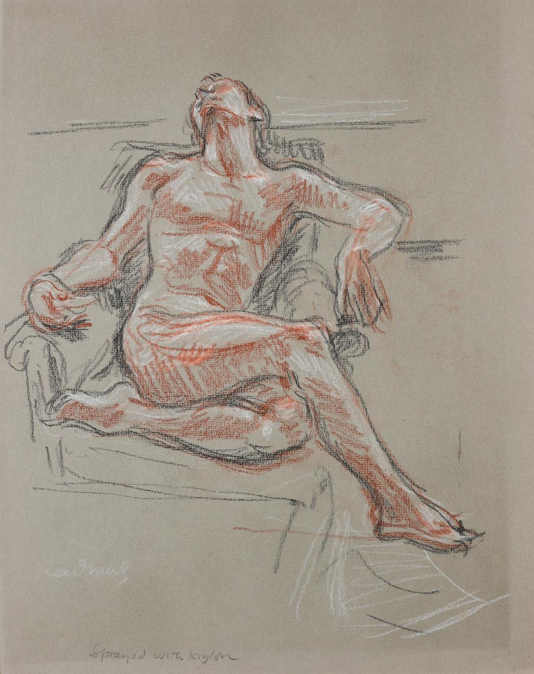 &quot;Study for &#39;Male Nude NM32&#39;&quot;, 1967
Crayon on paper
15 1/2 x 12 1/2 inches
39.5 x 32 cm
CADZ 40