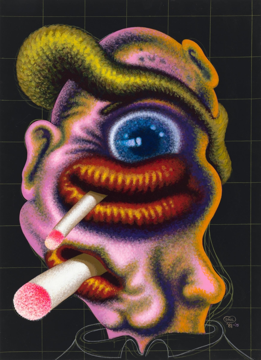 Peter Saul, Smoker with Two Cigarettes, 1988-2015