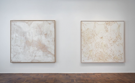 Sigmar Polke, Silver Paintings, New York, 2015, Installation Image 4