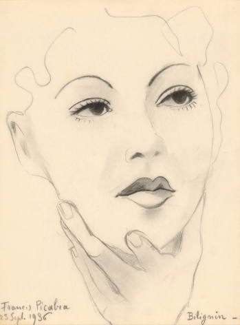 &ldquo;T&ecirc;te de femme&rdquo;, 1936, Pencil on paper