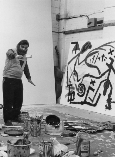 A.R. Penck in his studio, 1984.
