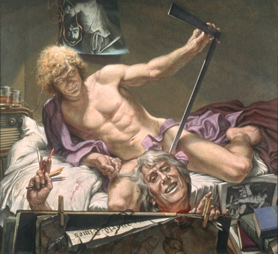&quot;Study for a David and Goliath&quot;, 1971
Acrylic on canvas, 49 x 53 inches. Private Collection.